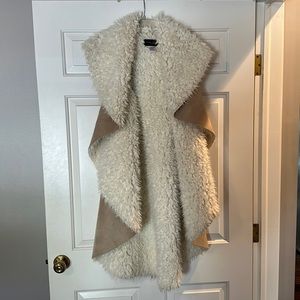 Oversized furry shawl